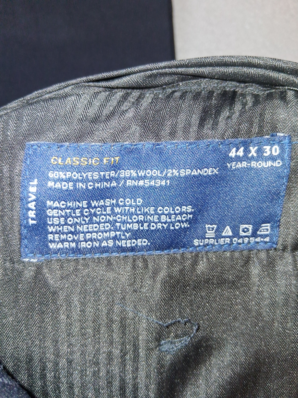 Stafford Black Men's Dress Pants - Classic Flat Front - Picture 5 of 8